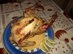 Пълнена кокошка със зеле и ориз