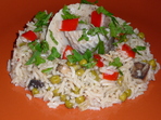 Солена херинга върху ориз