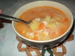 Пилешка супа с доматен сок