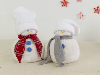 Коледна украса: Снежни човечета от ориз