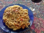 Спагети по китайски с пилешко месо